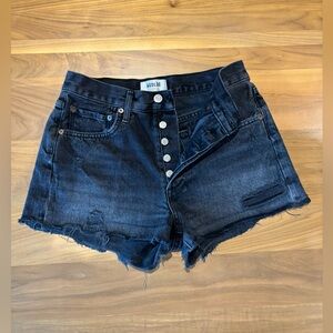 Agolde Parker black cutoff jean shorts